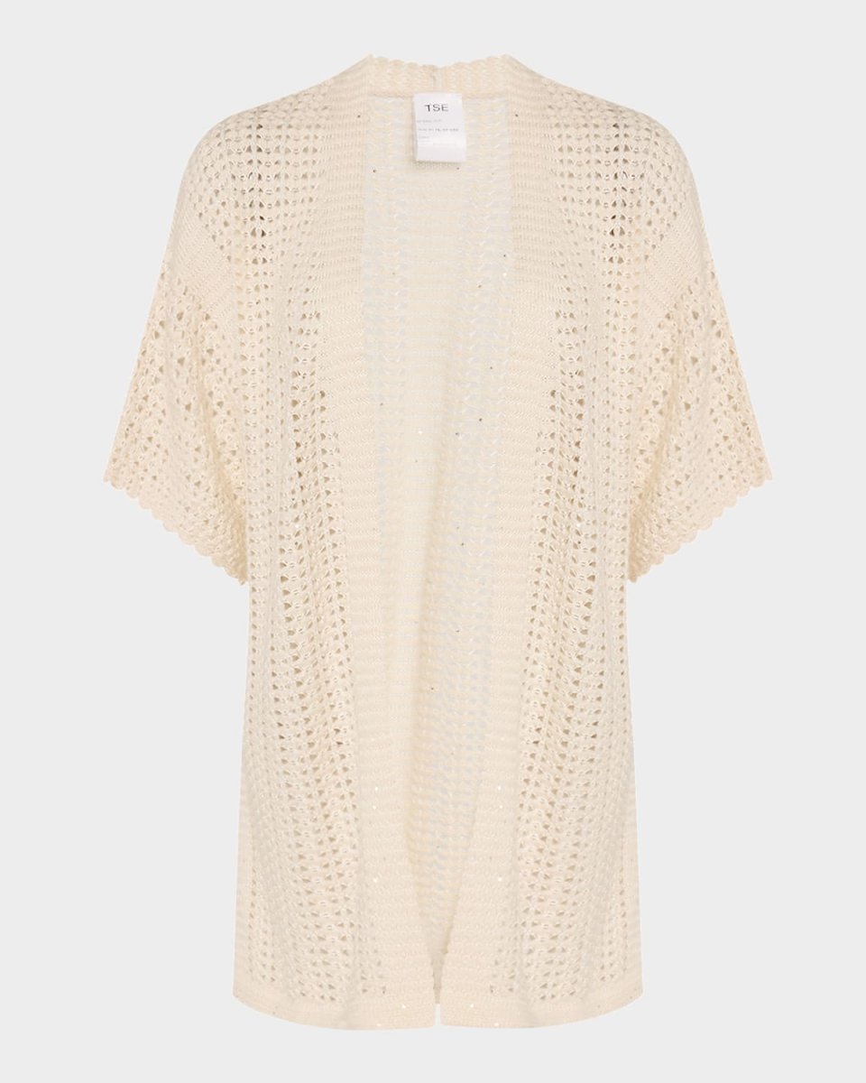Open-Weave Sequin Cardigan